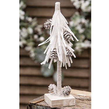White Glittered Pinecone Tree 8